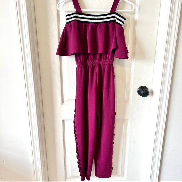 NOWADAYS Ruffled Cold Shoulder Girl’s Knit Jumpsuit—SZ. Medium (10/12) - Picture 2 of 13